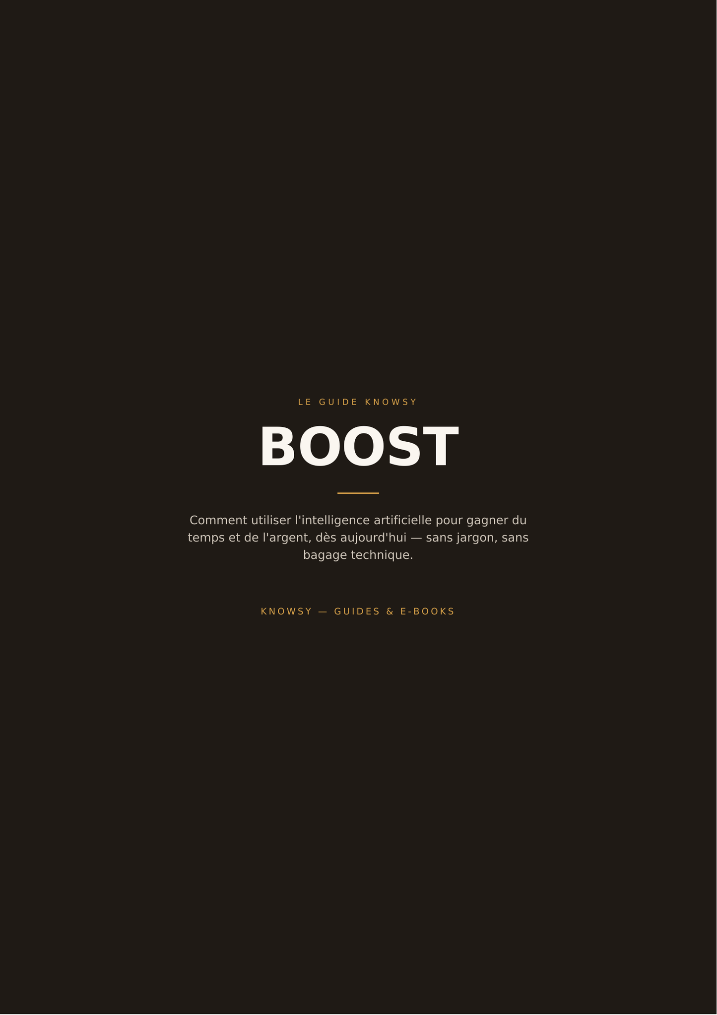 Boost — Utiliser l'IA pour gagner du temps et de l'argent